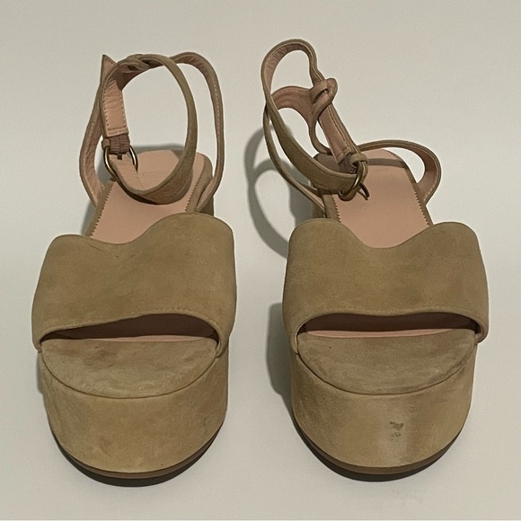 J. Crew Suede Flatform Ankle Strap Sandals in Old Lace - Picture 2 of 9